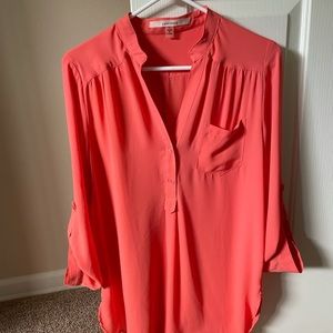 Coral 3/4 length tunic shirt
